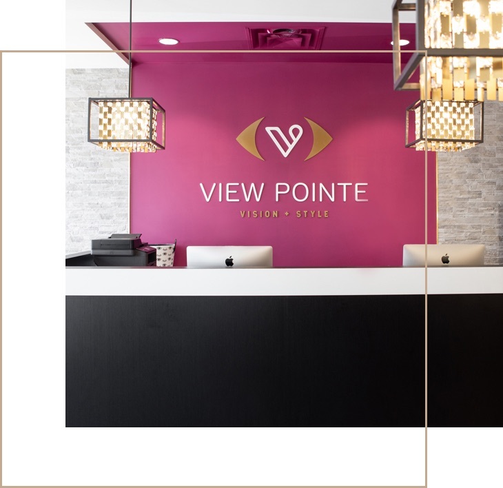 Front desk of View Pointe Vision + Style located in Winnipeg.